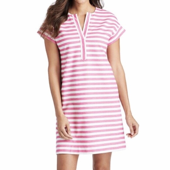 Vineyard Vines Pink & White Striped Surfside Shep Dress – Size M - Picture 1 of 9